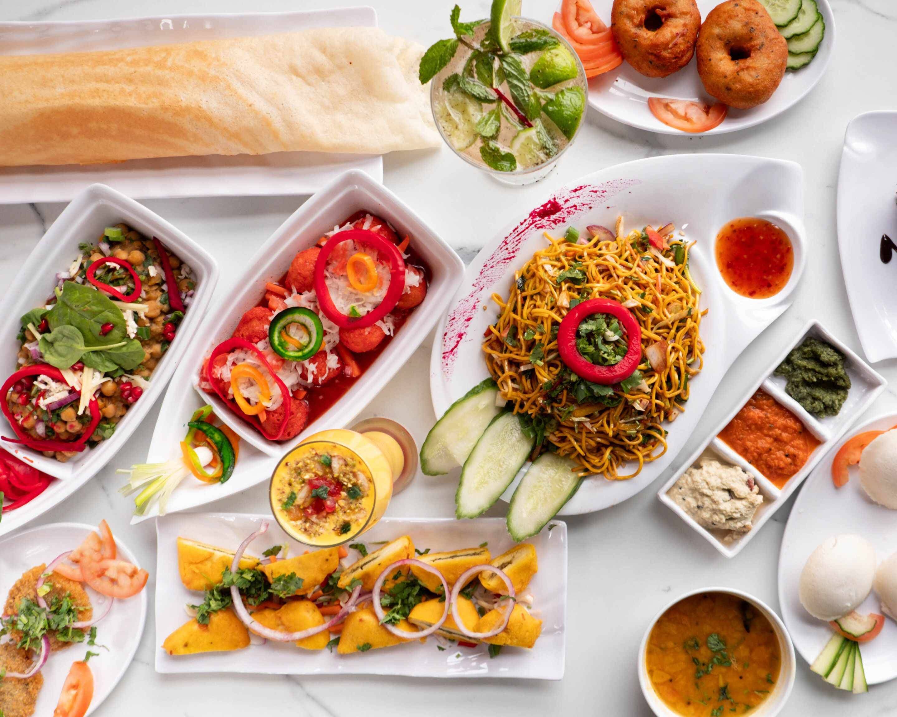 Restaurant hero background showcasing our signature dishes